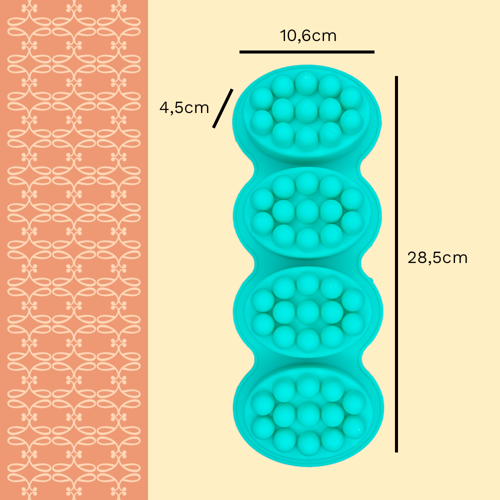 Moule en silicone Savons et massages FP dimensions