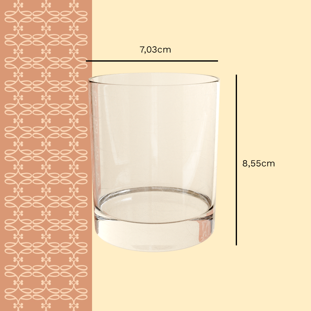 Contenant en verre 200 ml FP dimensions