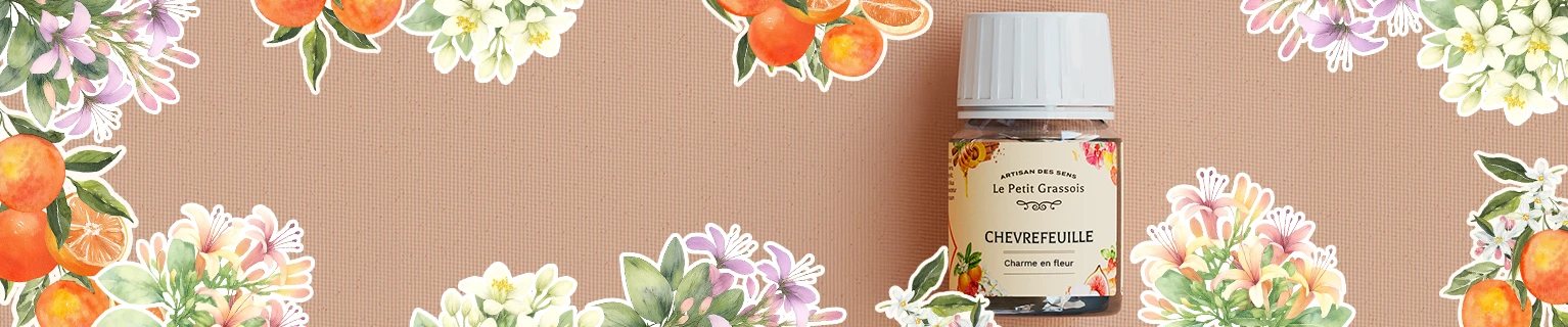 Image de fond du produit: Parfum à l'honneur pour bougies et savons : <br> Chèvrefeuille