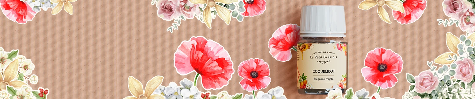 Image de fond du produit: Parfum à l'honneur pour bougies et savons : <br> Coquelicot