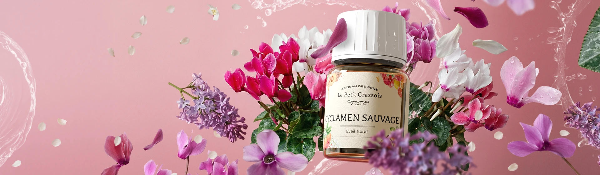 Image de fond du produit: Cyclamen sauvage : parfum pour bougies et savons