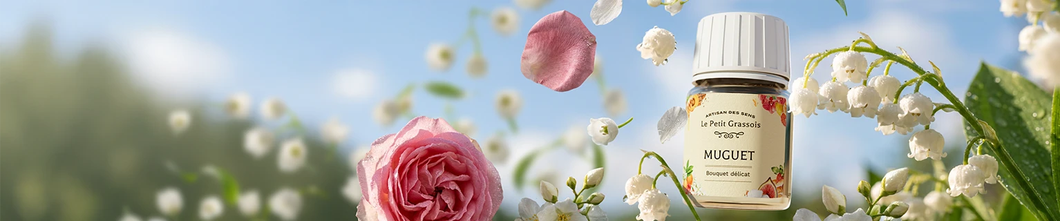 Image de fond du produit: Muguet : parfum pour bougies et savons