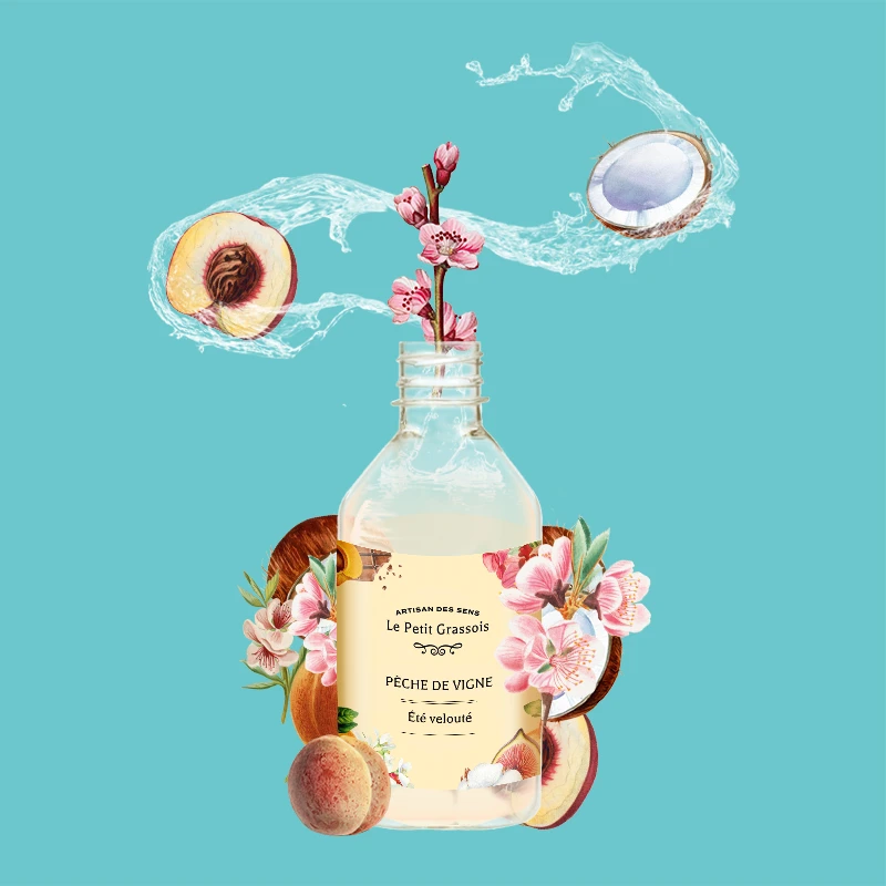 Parfum savon Pêche de vigne éclaté