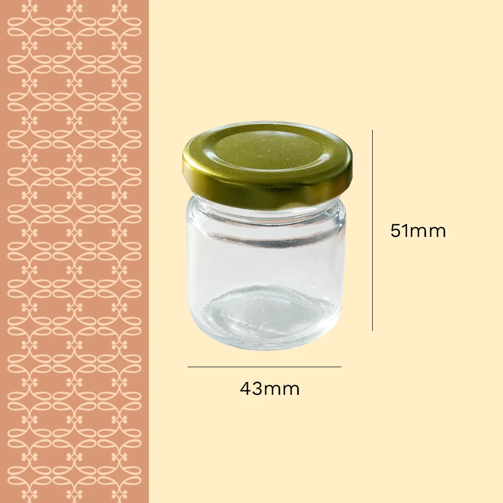 Pots pour bougies en verre 50ml FP dimensions