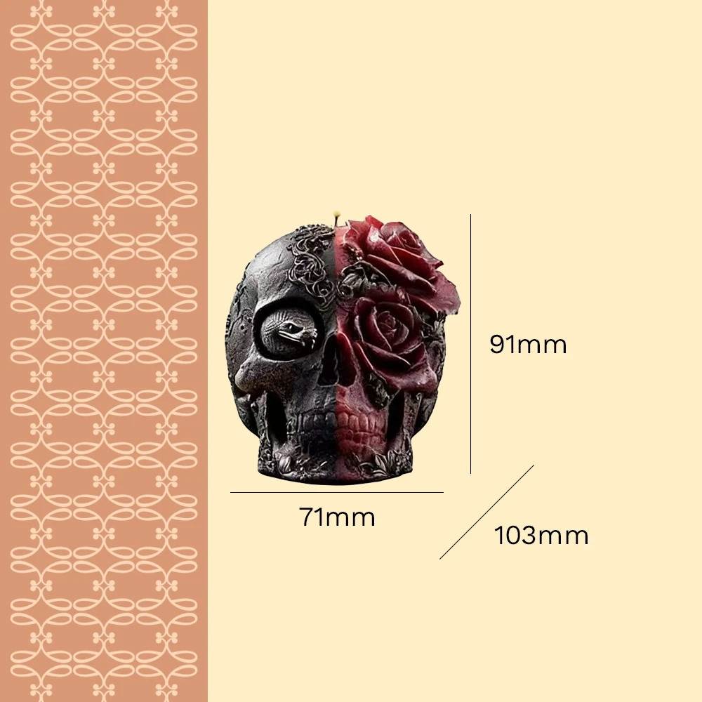 Moule silicone Tête de mort mexicaine FP dimensions