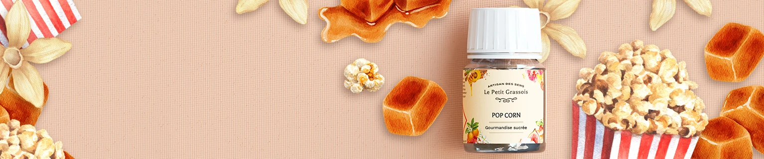 Image de fond du produit: Parfum à l'honneur pour bougies : <br> Pop corn