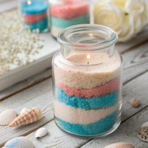 Bougie sable coucher de soleil