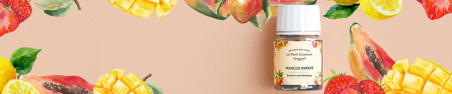 Image de fond du produit: Parfum à l'honneur pour bougies : <br> Mangue papaye