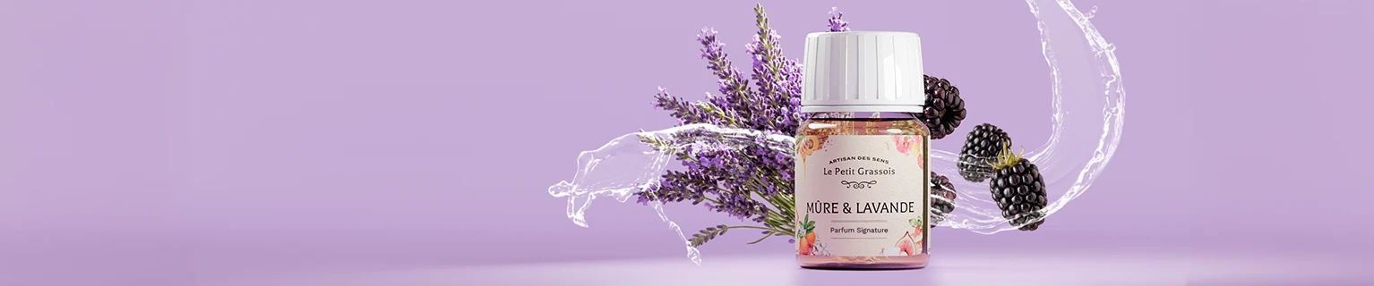 Image de fond du produit: Mûre & Lavande : parfum pour bougies et savons