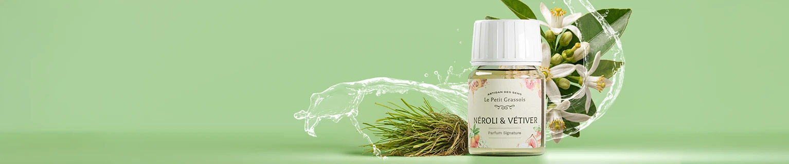 Image de fond du produit: Néroli & Vétiver : parfum pour bougies et savons
