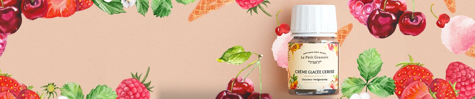 Image de fond du produit: Parfum à l'honneur pour bougies : <br> Crème glacée cerise