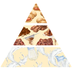 Parfum pour bougies Cacahuète & chocolat FP pyramide olfactive